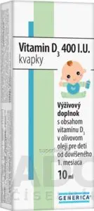 GENERICA Vitamin D3 400 I.U. kvapky 1x10 ml