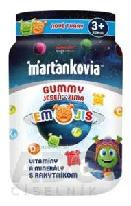 WALMARK Marťankovia GUMMY JESEŇ - ZIMA EMOJIS želatínové tablety, príchuť marakuja, malina, jahoda, pomaranč 1x50 ks