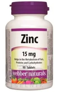 Webber Naturals Zinok 15 mg tbl 1x90 ks