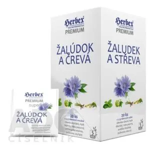 HERBEX Premium ŽALÚDOK A ČREVÁ bylinná zmes, čaj 20x1,5 g (30 g)