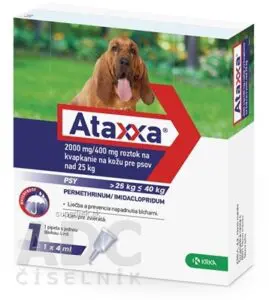 Ataxxa 2000 mg/400 mg (psy nad 25 kg) sol 1x4 ml