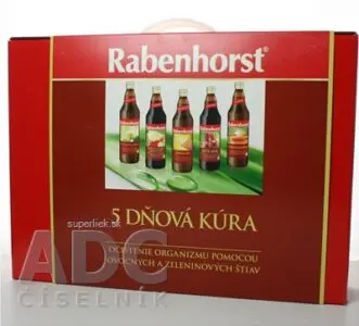 Rabenhorst 5 dňová očistná kúra ovocné a zeleninové šťavy 5x750 ml, 1x1 set