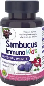 Sambucus Immuno Kids želatínové cukríky, malinová príchuť 1x60 ks