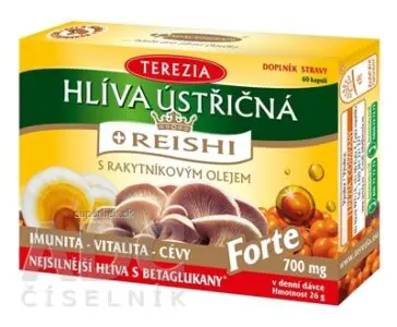 TEREZIA HLIVA USTRICOVITÁ + REISHI s rakytníkovým olejom Forte cps 1x60 ks