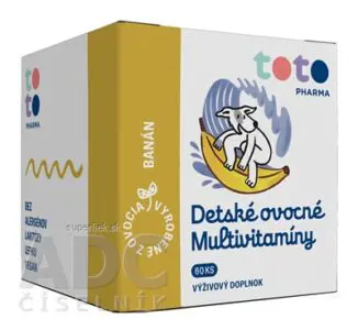 TOTO Detské ovocné Multivitamíny ovocné banbóny, banán 1x60 ks