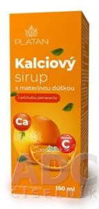 PLATAN Kalciový sirup s materinou dúškou s príchuťou pomaranča 1x150 ml