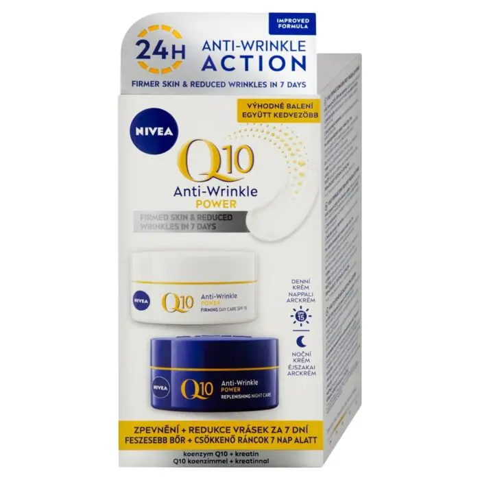 NIVEA Q10 Power Denný a nočný krém proti vráskam, 2 x 50 ml