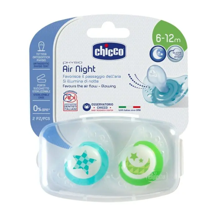 Chicco Physio Air Lumi Upokojujúci cumlík svietiaci v tme, 6m+