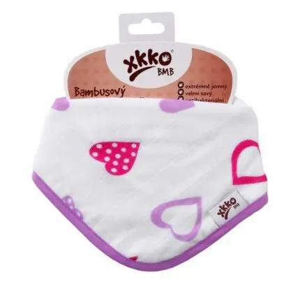 XKKO BMB  Hearts&Waves - Slintáčik/Šatka, Lilac Hearts (1ks)