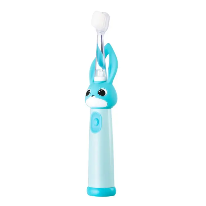 VITAMMY Bunny Sonická zubná kefka pre deti s LED svetlom a nanovláknami, 0-3 roky, blankyt