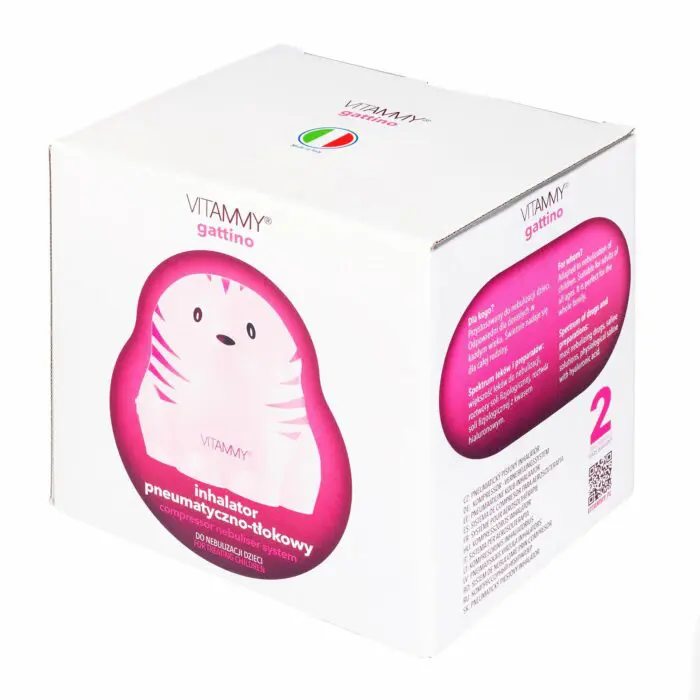 VITAMMY GATTINO A1503 Detský inhalátor vo veselom tvare mačiatka, ružový