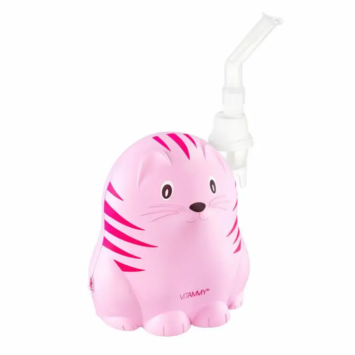 VITAMMY GATTINO A1503 Detský inhalátor vo veselom tvare mačiatka, ružový