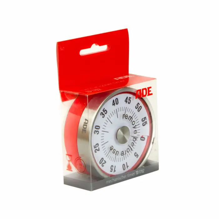 ADE TD1702 Mechanické kuchynské minútky, červené
