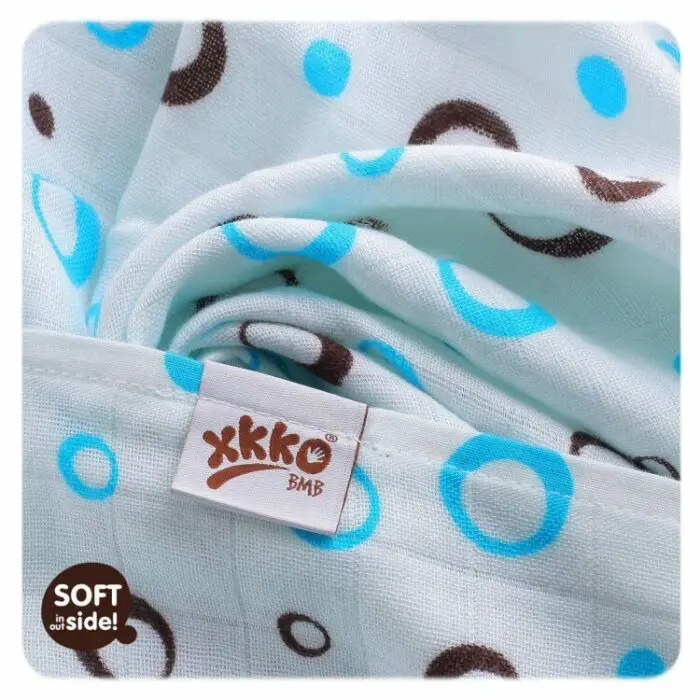 XKKO BMB Bambusová osuška 90x100 Cyan Bubbles (1ks)