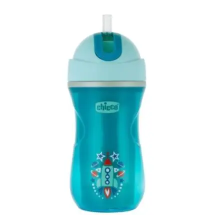 Chicco Termo fľaša netečúca so slamkou od 14m, 266ml, modrá