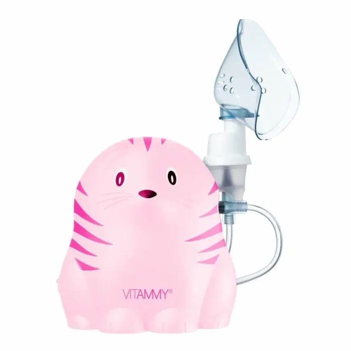 VITAMMY GATTINO A1503 Detský inhalátor vo veselom tvare mačiatka, ružový