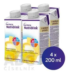 NUTRIDRINK s vanilkovou príchuťou (krabička) 4x200 ml
