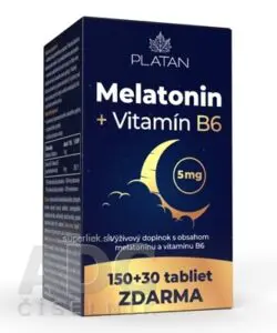 PLATAN Melatonín + Vitamín B6 tbl 150+30 zadarmo (180 ks)