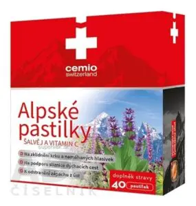 Cemio Alpské pastilky ŠALVIA A VITAMÍN C (inov.2025) 1x40 ks