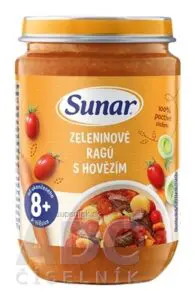 Sunar ZELENINOVÉ RAGU S HOVÄDZÍM zeleninovo-mäsový príkrm (od ukonč. 8. mesiaca) 1x190 g