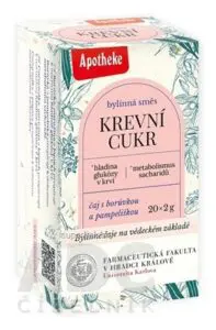 APOTHEKE FARMA KRVNÝ CUKOR bylinná zmes, čaj v nálevových vreckách 20x2 g (40 g)
