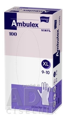 Ambulex rukavice VINYL veľ. XL, nesterilné, nepudrované 1x100 ks