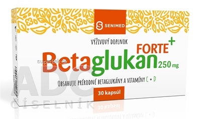 SENIMED Betaglukan 250 mg FORTE + cps s vitamínom C a D, 1x30 ks