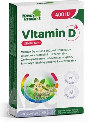 NaturProdukt Vitamín D Senior 60+ tbl ženšen a rozmarín 1x30 ks