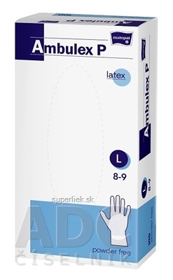 Ambulex P rukavice LATEX, potiahnuté polymérom veľ. L, nesterilné, nepúdrované 1x100 ks