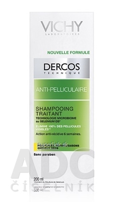 VICHY DERCOS ANTI-PELLICULAIRE Šampón proti suchým lupinám, suché vlasy (M0362900) 1x200 ml