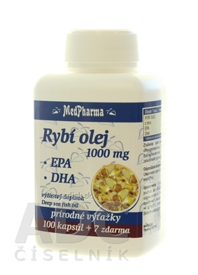 MedPharma RYBÍ OLEJ 1000 mg - EPA, DHA cps 100+7 zadarmo (107 ks)