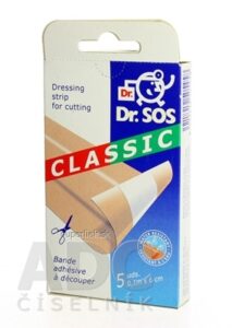 Dr. SOS Classic náplasť pásy vodeodolné (10cmx6cm) 1x5 ks