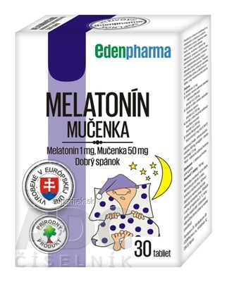 EDENPharma MELATONÍN 1 mg, MUČENKA tbl (inov.2021) 1x30 ks