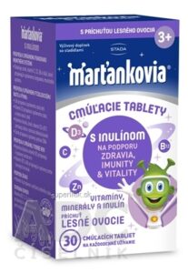 STADA Marťankovia s inulínom cmúľacie tablety príchuť lesné ovocie 1x30 ks