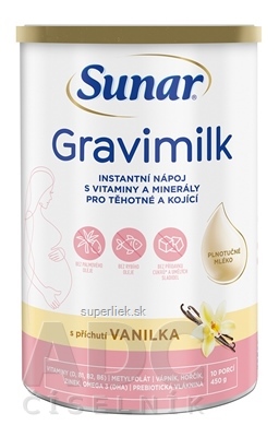 Sunar Gravimilk s príchuťou vanilka instantný mliečny nápoj 1x450 g