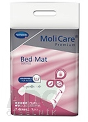 MoliCare Premium Bed Mat Textile 7 kvapiek 75x85cm textilná absorpčná podložka s krídelkami, 1x1 ks