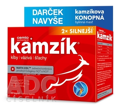 Cemio Kamzík darček 2023 cps (2x silnejší) 60 ks + zadarmo chladivá masť 75 ml, 1x1 set