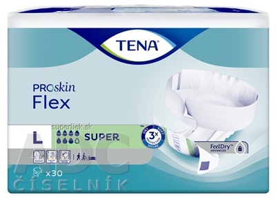 TENA Flex Super L inkontinenčné nohavičky s rýchloupevňovacím pásom (inov.2022) 1x30 ks