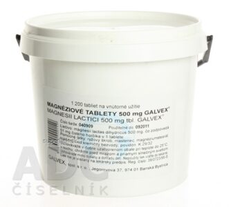 Magnesii lactas Galvex 500 mg tbl 0,5 g (obal PP) 1x1200 ks