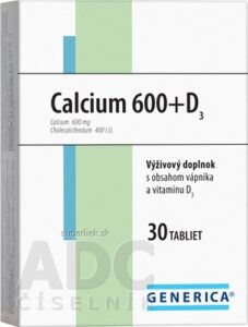 GENERICA Calcium 600+D3 tbl 1x30 ks