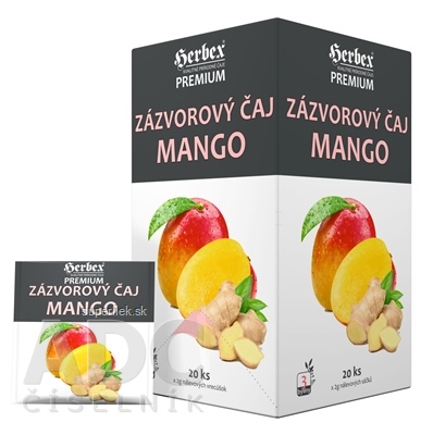 HERBEX Premium ZÁZVOROVÝ ČAJ MANGO bylinno - ovocný čaj 20x2 g (40 g)