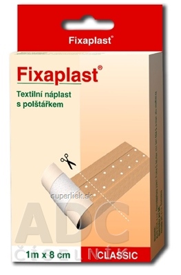 FIXAplast CLASSIC náplasť textilná s vankúšikom 1m x 8cm, 1x1 ks