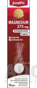 JutaVit Horčík 275 mg + vitamín B6 šumivé tablety s príchuťou pomaranča a granátového jablka 1x16 ks