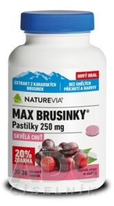 SWISS NATUREVIA MAX BRUSNICE 250 mg pastilky (20% zdarma) 1x36 ks