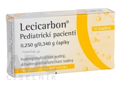 Lecicarbon Pediatrickí pacienti sup 0,250 g/0,340 g (blis.PVC/PE) 1x10 ks