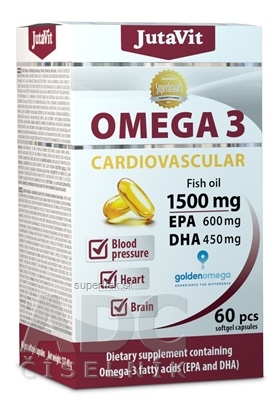 JutaVit Omega 3 Kardiovaskulár 1500 mg cps (EPA 600 mg, DHA 450 mg) 1x60 ks