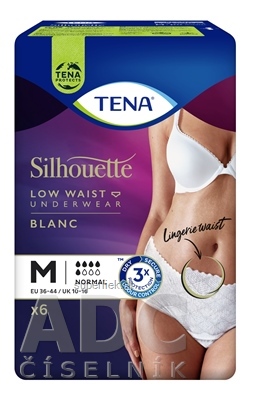 TENA Silhouette Normal Low Waist Blanc M dámske naťahovacie inkontinenčné nohavičky 1x6 ks