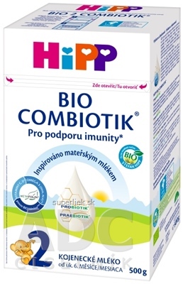 HiPP 2 BIO COMBIOTIK (inov.2022) následná mliečna dojčenská výživa (od ukonč. 6. mesiaca) 1x500 g