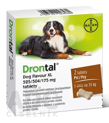 Drontal Dog Flavour XL 525/504/175 mg tablety tbl 1x2 ks