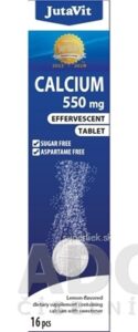 JutaVit Vápnik 550 mg šumivé tablety s citrónovou príchuťou 1x16 ks